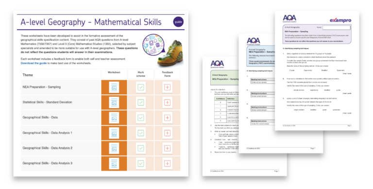 Exampro | New! A-level Geography – Mathematical Skills - Exampro